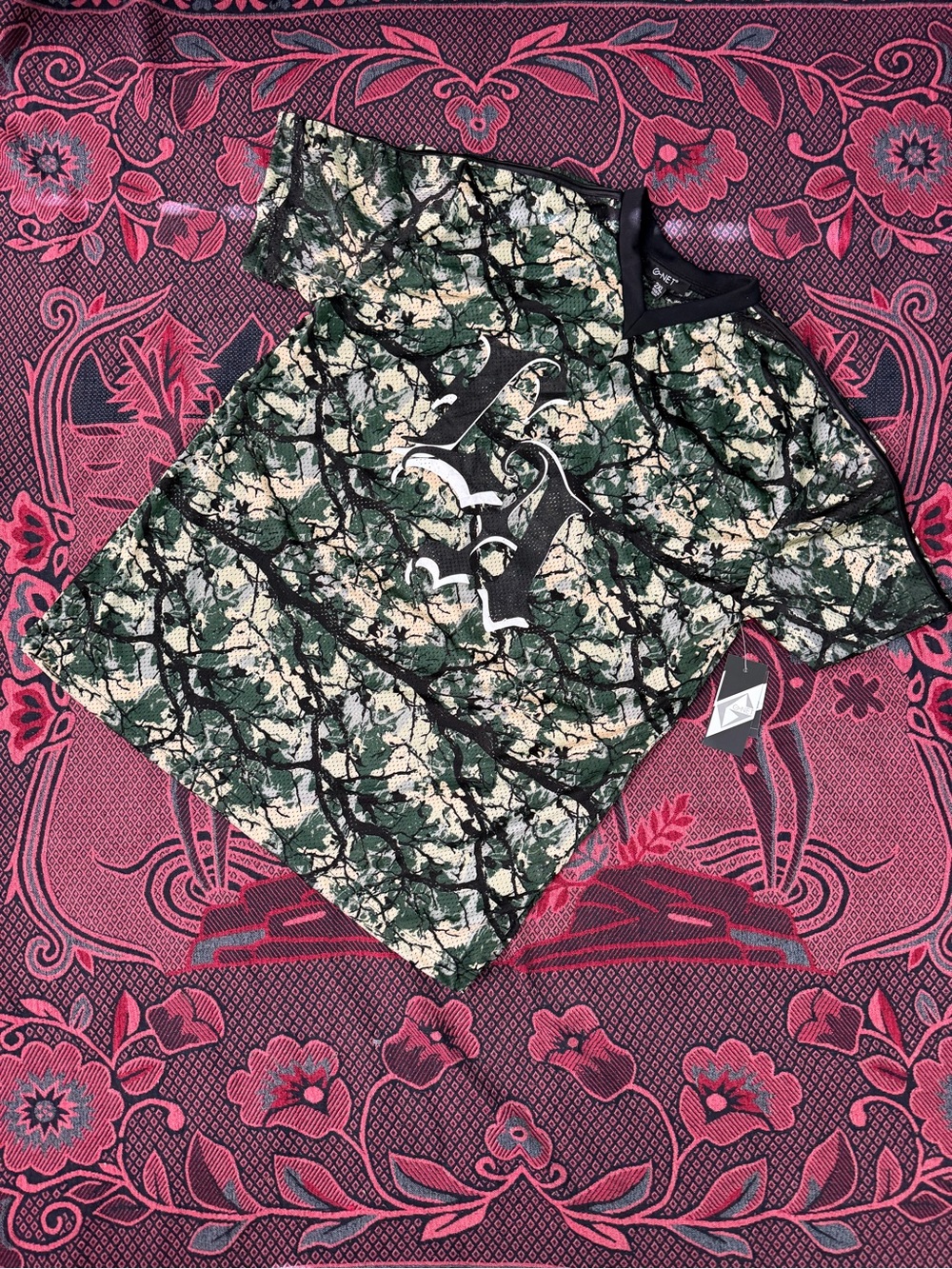 Men's Camouflage Short Sleeve Jersey - Green/Black